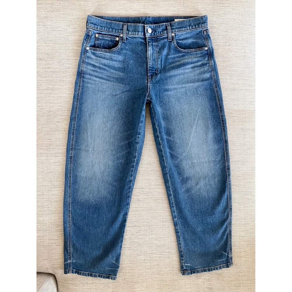 AYR The Knockout‎ Sz 31 Hot Take Blue Barrel Leg High Rise Jeans - Picture 3 of 8